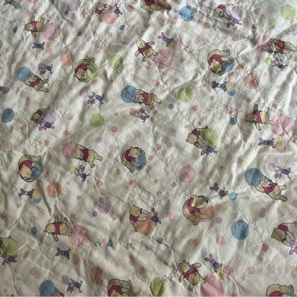 Vintage Handmade Disney Winnie the Pooh Baby Blanket Piglet Nursery Quilt 45x32 - Picture 4 of 6